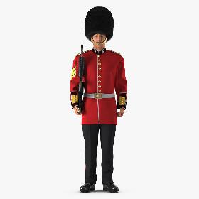 British Royal Guard Holding Gun 3D model
